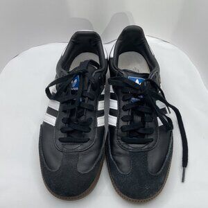 Adidas Samba Classic Black & White Leather Sneakers Mens Size 6.5